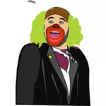 Image vectorielle couleur d'homme en costume d'un imbécile