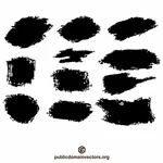 Set di tratti pennello neri