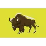 Buffalo met groene achtergrond