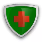 Escudo con Cruz Roja vector