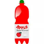 Una botella de dibujo vectorial de manzana con gas