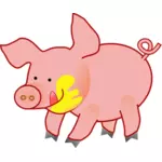 Happy piglet vector image
