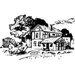 Vector clip art of country tavern