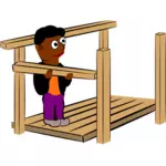 Un autre cadre de bois de construction