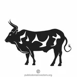Bull monokrom vektor image