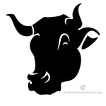 Silhouette of bull head
