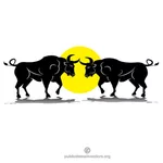 Bulls silhouette