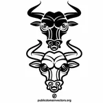 Bull's head silhouette clip art