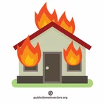Brennende hus