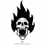Burning skull vector image