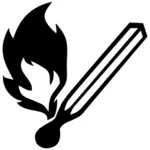 Brandende matchstick vector afbeelding