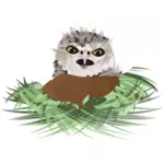 Zeichnung des Burrowing Owl in seiner Den Vektor
