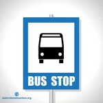 Bus stop blue sign