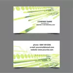 Шаблон визитной карточки с зелеными полосами