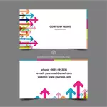 Business card template with arrows