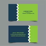 Шаблон визитной карточки с зеленым элемент
