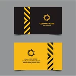 Plantilla de tarjeta de visita en negro y amarillo