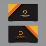 Diseño de la tarjeta de visita en negro y amarillo