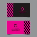 Визитная карточка черного и розового цвета