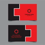 Business card template red and black