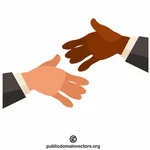 Handshake schwarze und weiße Hände