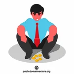 Businessman begging for alms