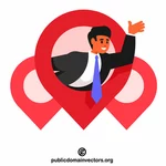 Businssman in map pinter