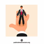 Businessman in the hand palm