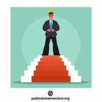 Businessman on the podium