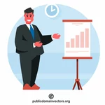 Businessman presenting charts