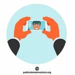 A man is taking a selfie
