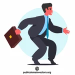 Businessman walking on tiptoe