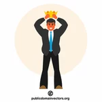 Businessman wears a crown