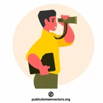 Entrepreneur with binoculars