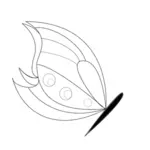 Line art vektor illustration av fjäril