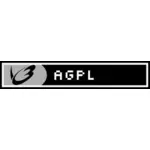 AGPL lisensi Web lencana vektor gambar
