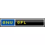 GNU Lisansı web rozet vektör çizim