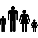 Grafica vettoriale di icone semplici membri della famiglia