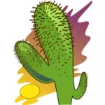 Vektor seni klip kartun kaktus di panas matahari