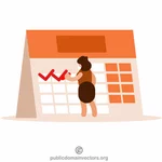 Woman marking days on a calendar
