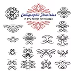 Kalligrafische bloeit vector pack