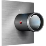 Camera lens attachment on wall vector image
