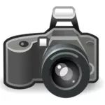 Fotokamera med blixt gråskala vektorbild