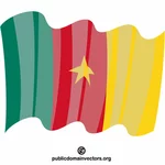 Waving flag of Cameroon
