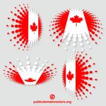 Canadian flags halftone design