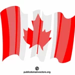 カナダの旗を振る