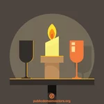 Kerzen- und Weingläser