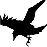 Raven silueta vektorový obrázek