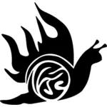Illustration vectorielle d'escargot tatouage