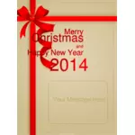 Marry Christmas and Happy New Year red themed card vector image